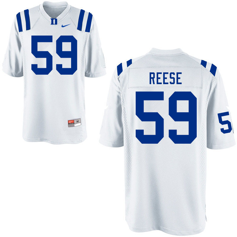 Men #59 Michael Reese Duke Blue Devils College Football Jerseys Sale-White